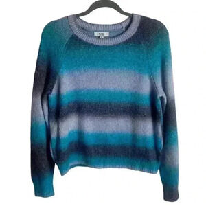 BB Dakota x Steve Madden Size Large Blue Ombre Striped Wool Blend Sweater Soft